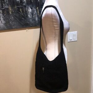 THE SAK- Black Woven 5 Pocket Shoulder Bag